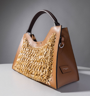 Aurora ψάθινη tote bag Karida Shoes