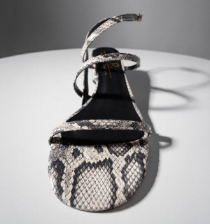 J.A.P Snake-effect Δερμάτινα Πέδιλα